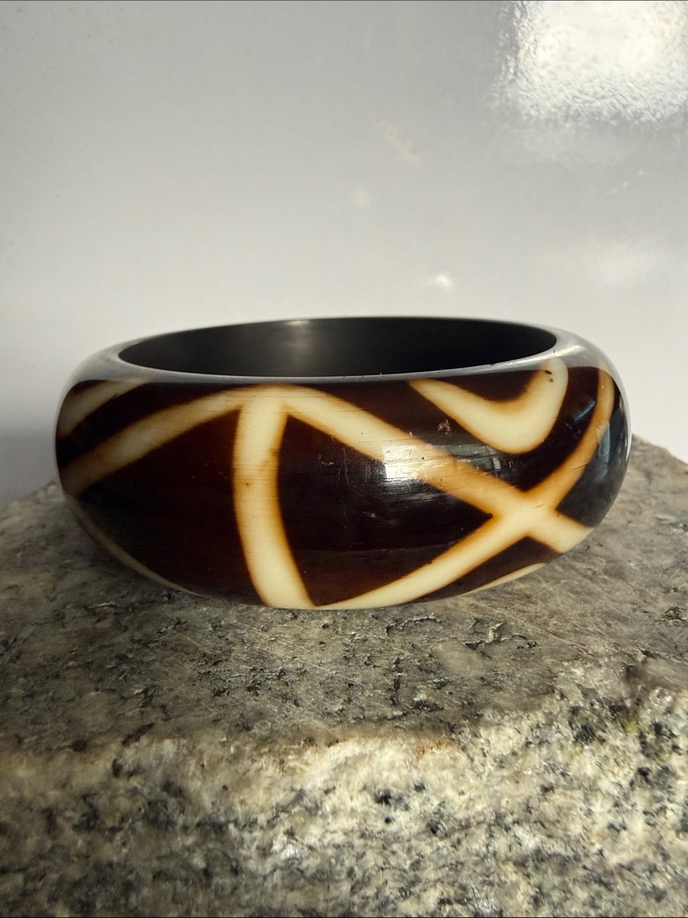 Chunky Brown and Cream Swirl Resin Bangle